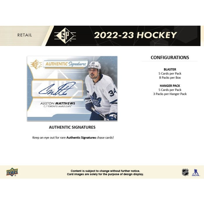 2022-23 Upper Deck SP Hockey Blaster Box - Miraj Trading