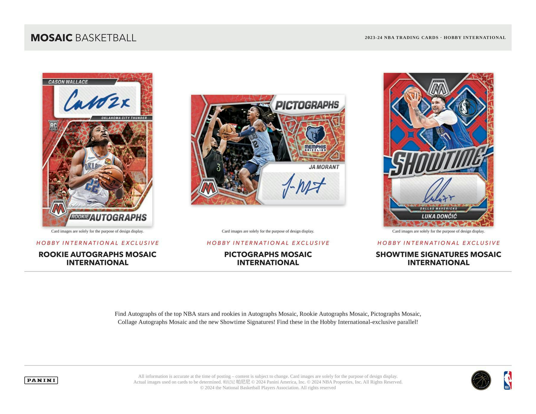 2023-24 Panini Mosaic Basketball International Hobby Box