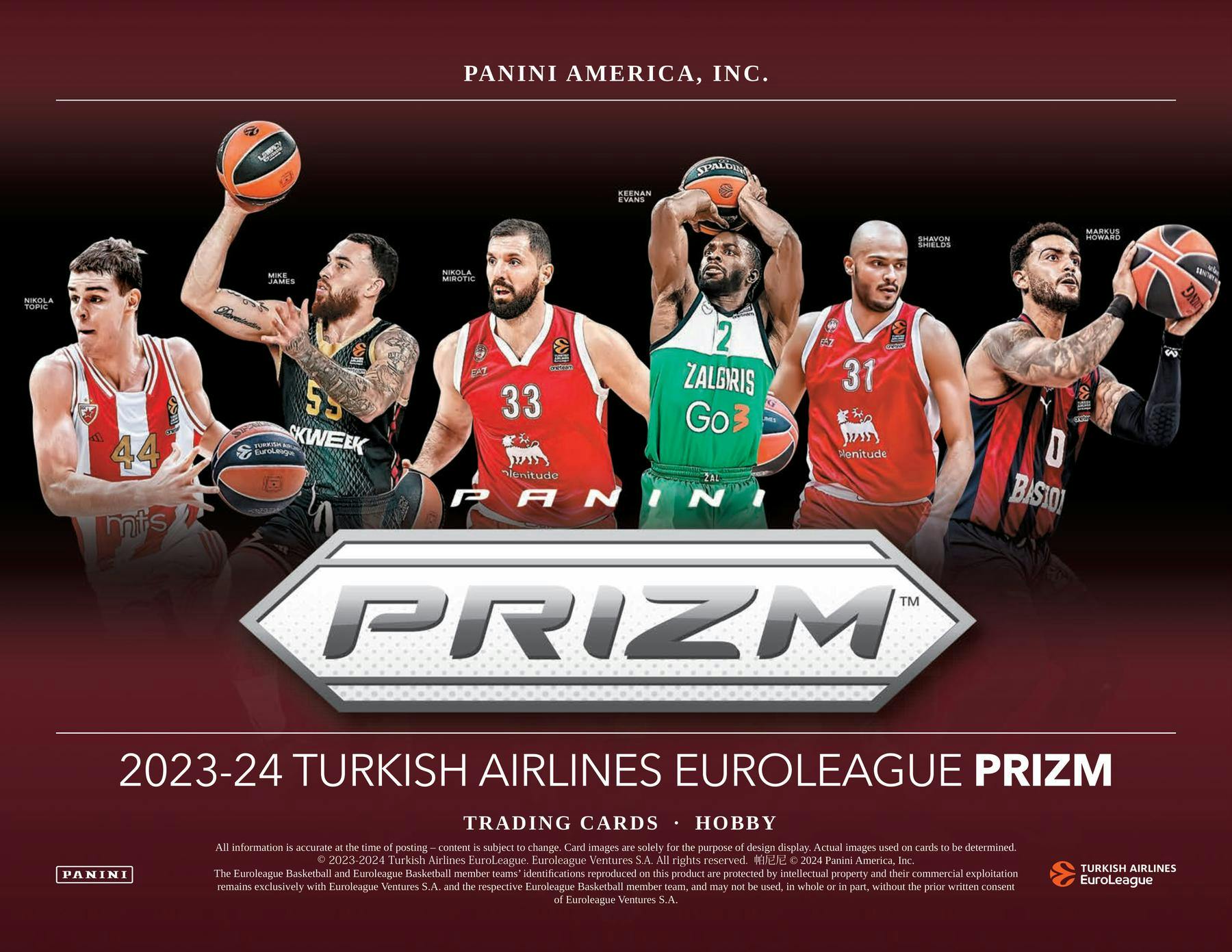 2023-24 Panini Prizm Turkish Airlines EuroLeague Basketball Hobby Box - Miraj Trading