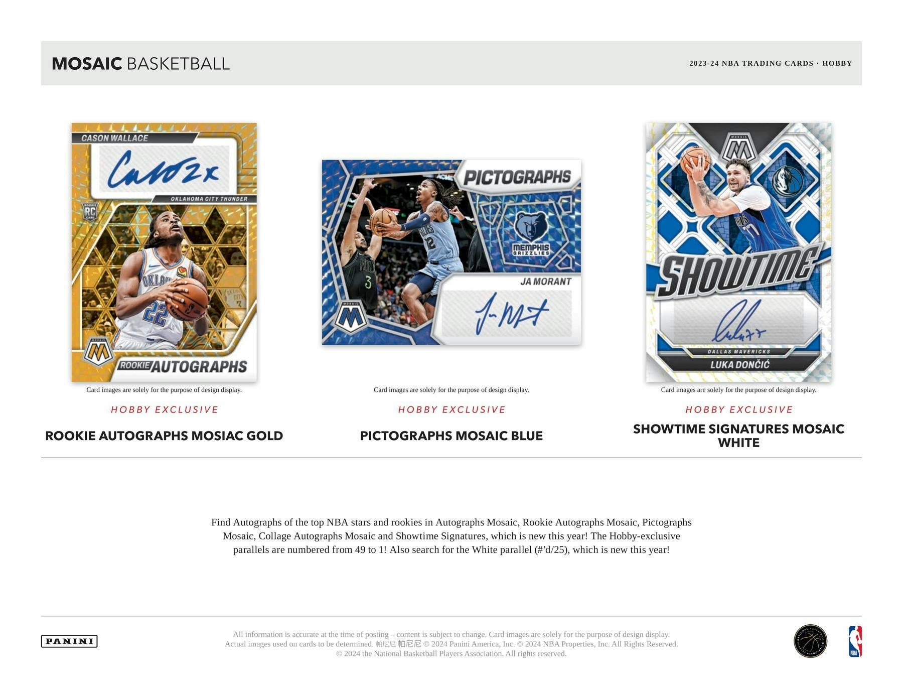 2023-24 Panini Mosaic Basketball Hobby Box - Miraj Trading