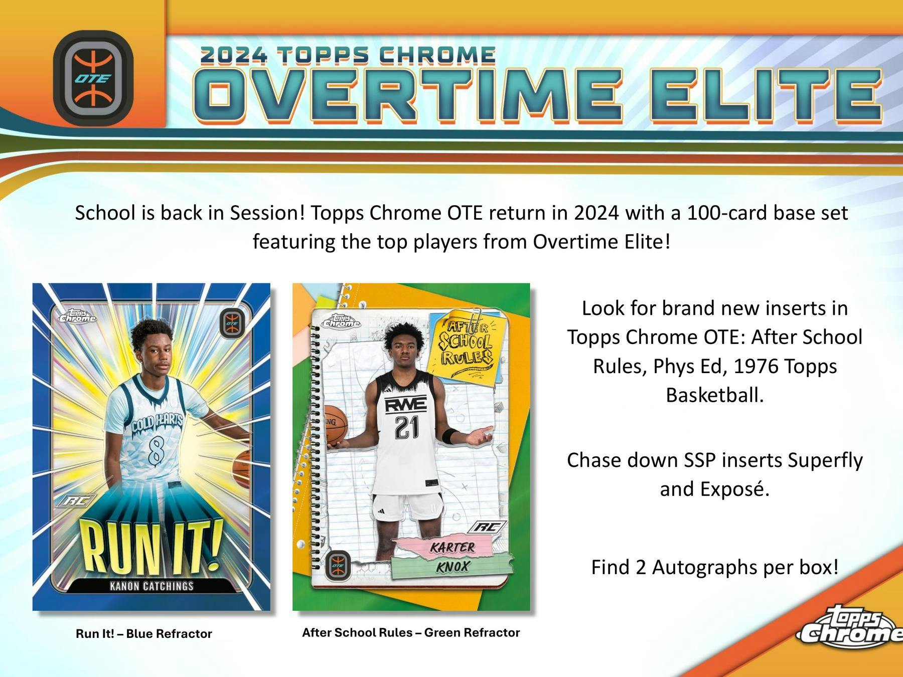 2023-24 Topps Chrome Overtime Elite Basketball Hobby Box - Miraj Trading