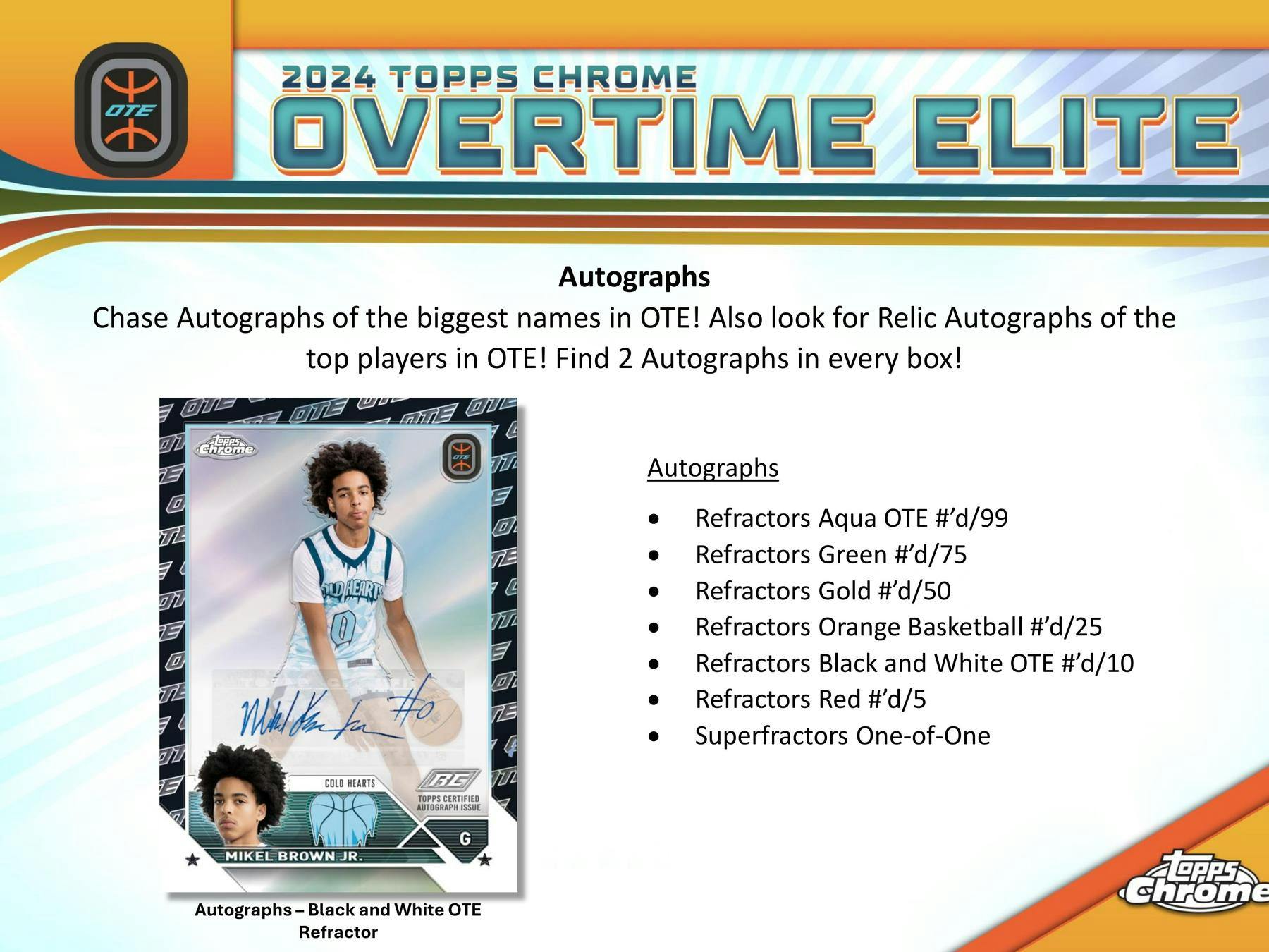 2023-24 Topps Chrome Overtime Elite Basketball Hobby Box - Miraj Trading