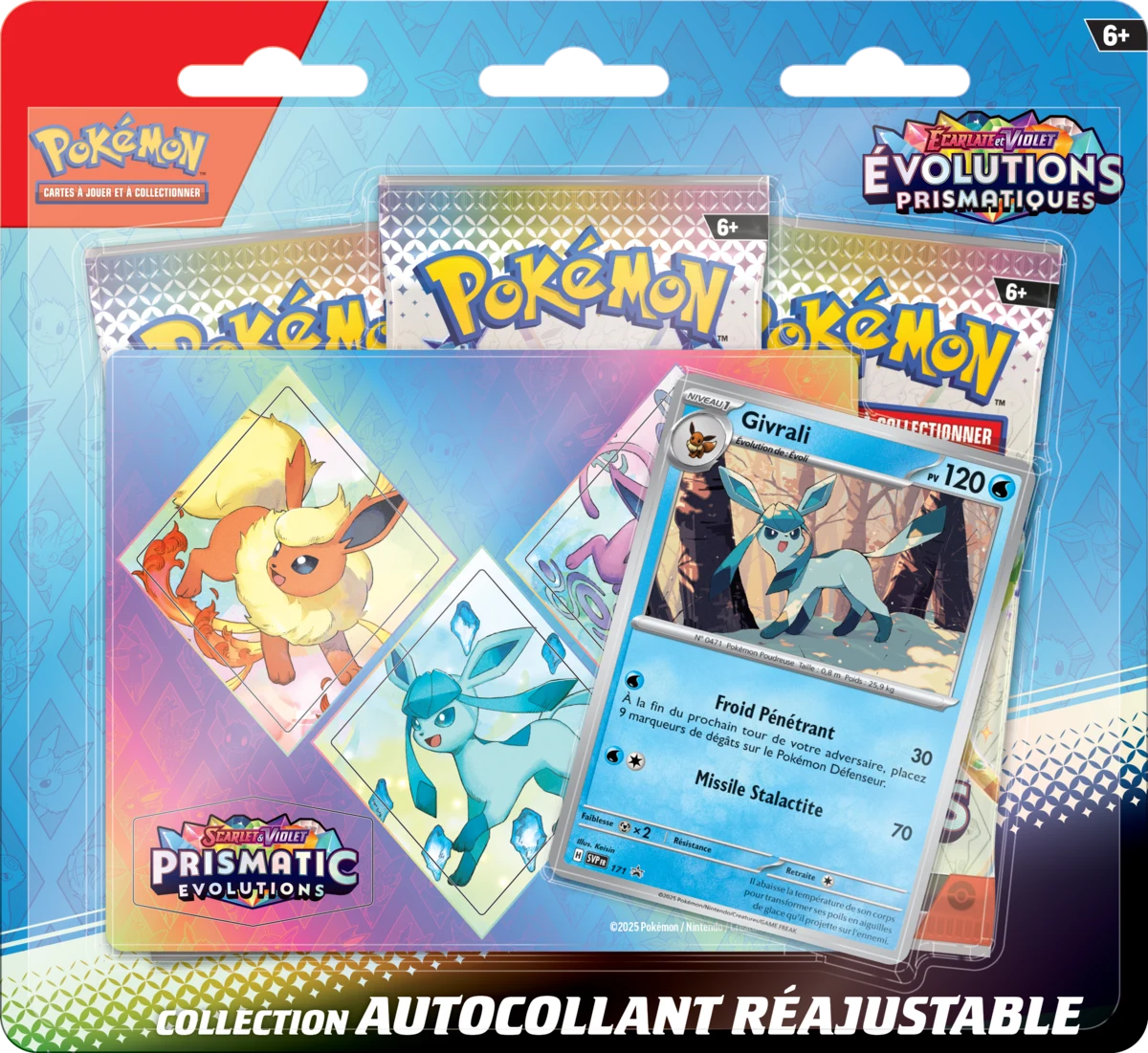 Pokémon Prismatic Evolutions Tech Sticker Collection Blister (Français) (Pré-commande)