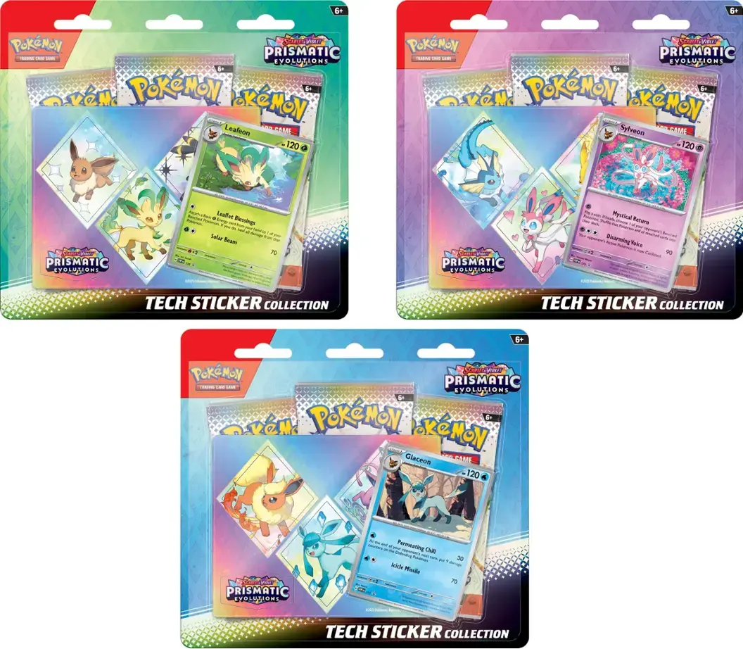 Pokemon Scarlet & Violet Prismatic Evolutions Tech Sticker Collection Blister (Pre-Order) - Miraj Trading