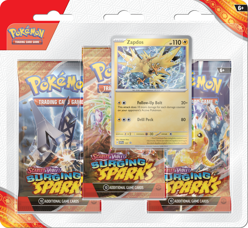 Pokemon Scarlet & Violet Surging Sparks 3 Pack Blister (French)