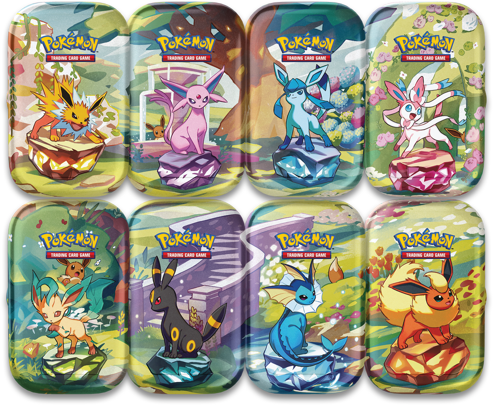 Pokemon Scarlet & Violet Prismatic Evolutions Mini Tins Display Box (Pre-order) - Miraj Trading