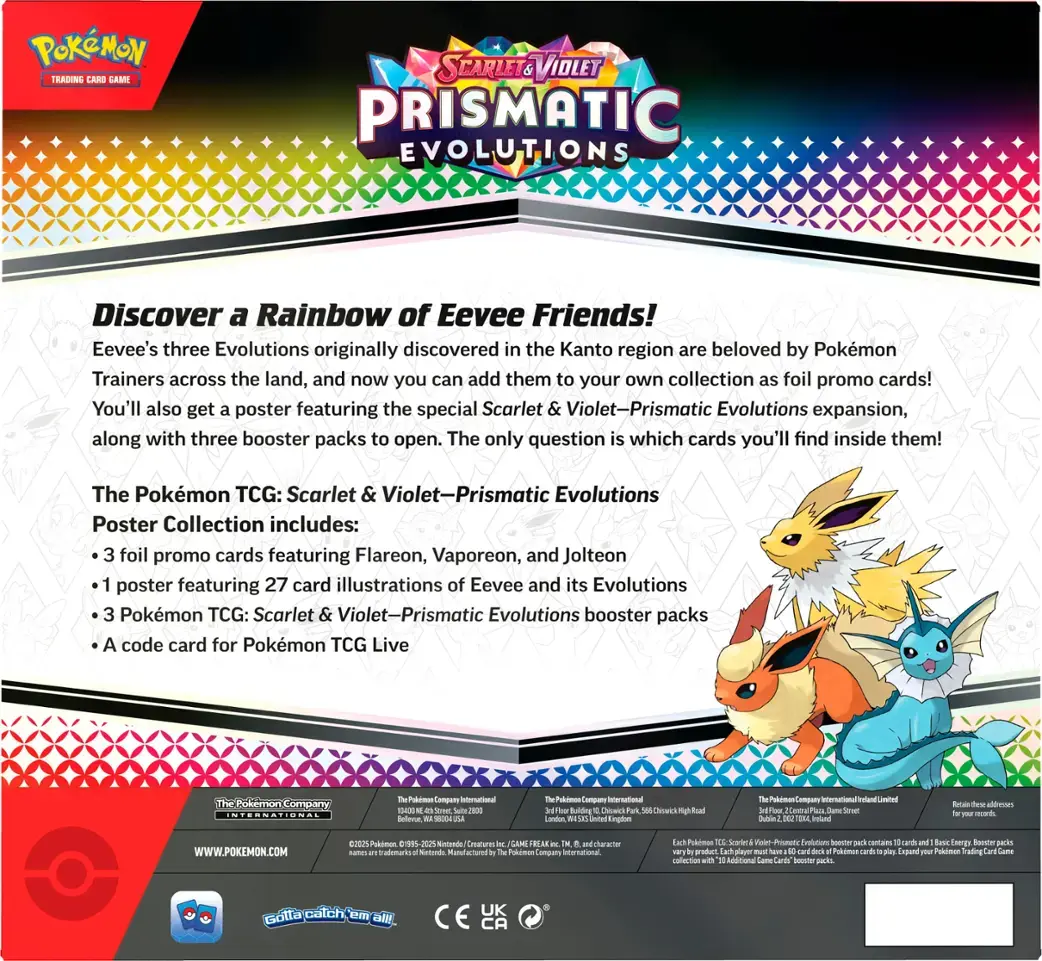 Pokemon Scarlet & Violet Prismatic Evolutions Poster Collection Box (Pre-Order) - Miraj Trading