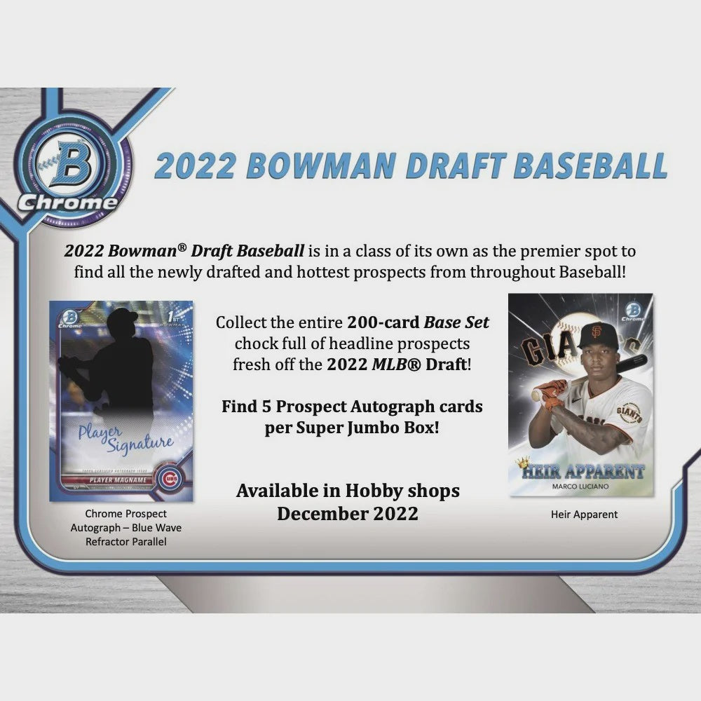 2022 Topps Baseball Bowman Draft Baseball Lite Hobby Box
