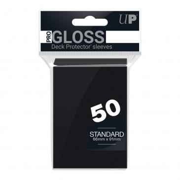 Ultra Pro PRO-Gloss 50ct Standard Deck Protector Black Sleeves (Lot of 2) - Miraj Trading