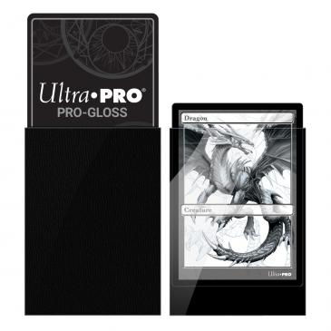 Ultra Pro PRO-Gloss 50ct Standard Deck Protector Black Sleeves (Lot of 2) - Miraj Trading